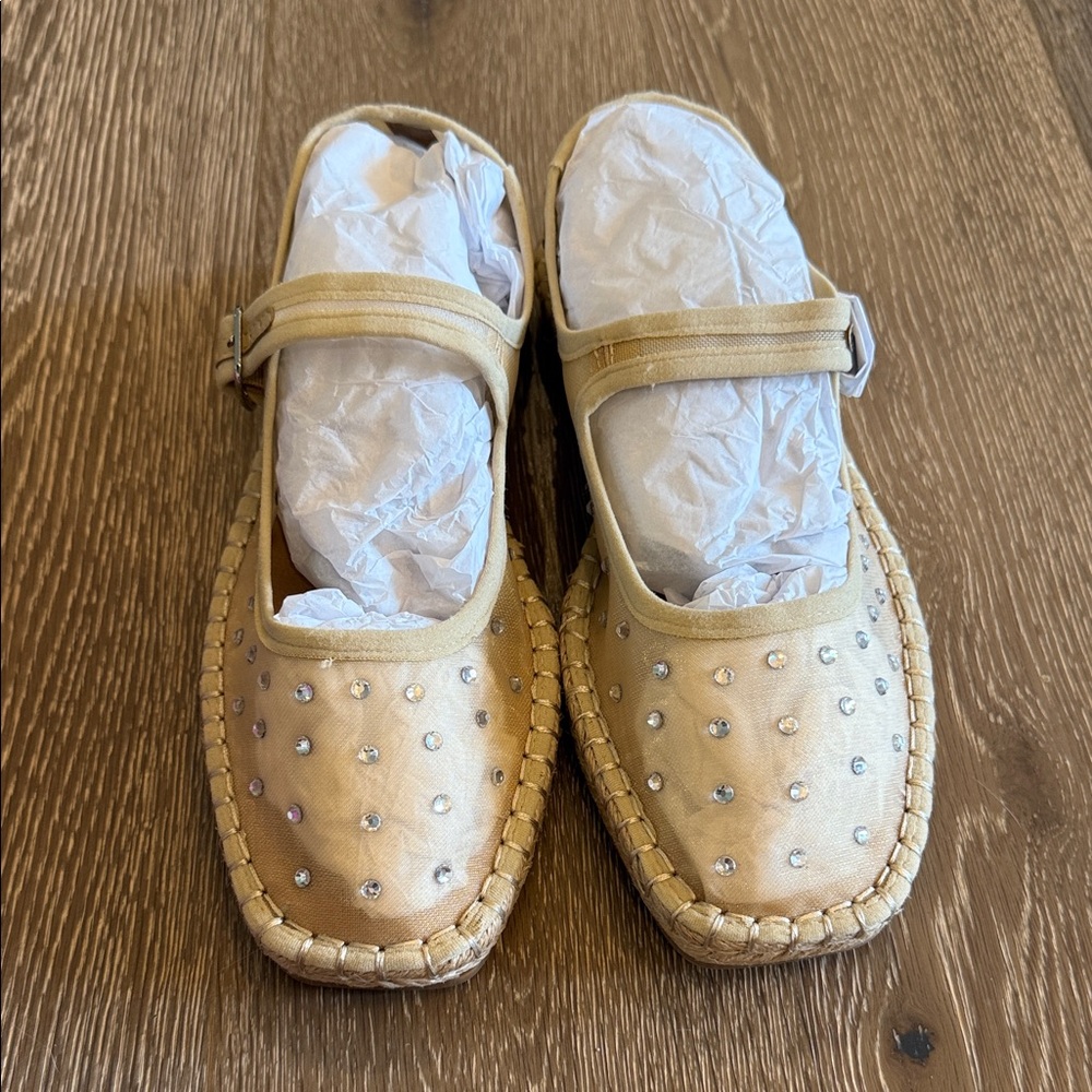 Brand New Mesh Flats with Rhinestones